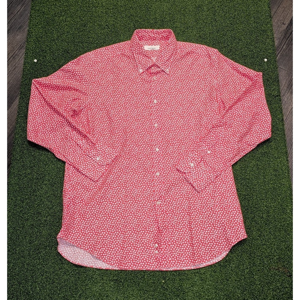 Haberdashery New England Men's XL Floral Long Sleeve Cotton Shirt Made in Italy